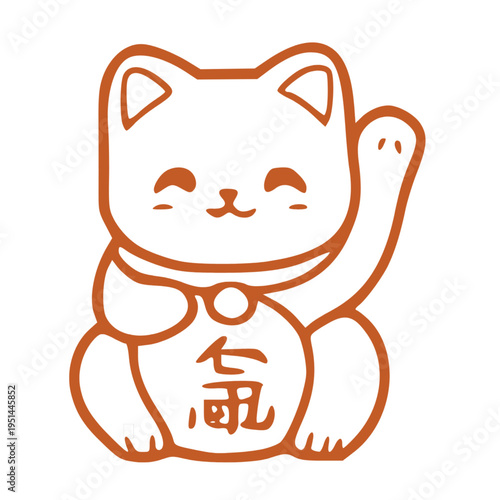 An illustration of the Maneki Neko lucky cat, a traditional Japanese symbol believed to bring good fortune and prosperity