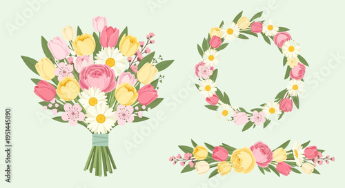 Colorful bouquet of flowers arrangement.