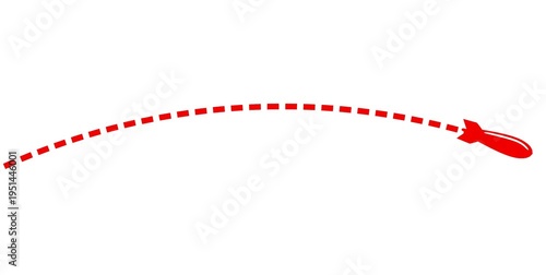 Red Military Missile Animation with Path Line