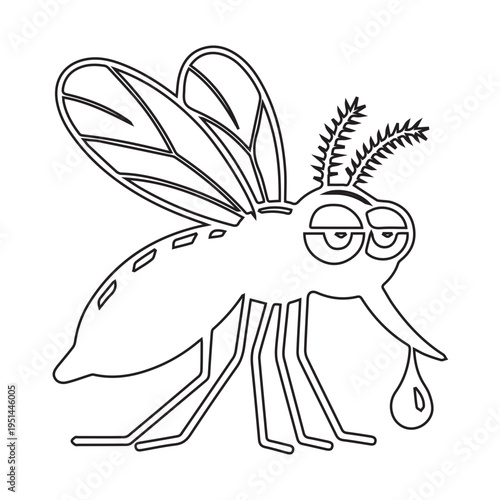 Grumpy Mosquito Illustration