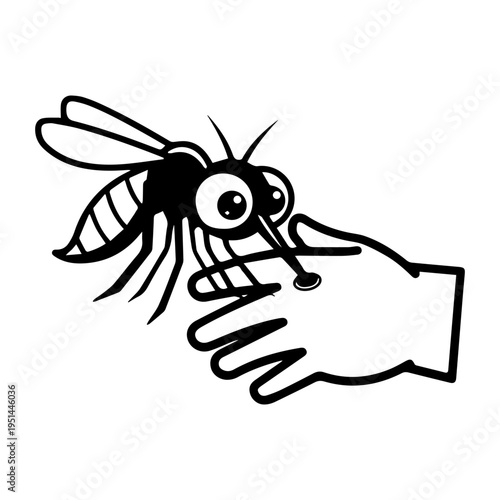 Mosquito Biting Human Hand