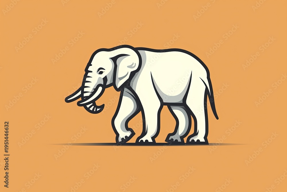 Obraz premium A cartoon elephant with a human body standing on a plain background