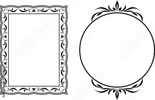 vector frames black on a white background