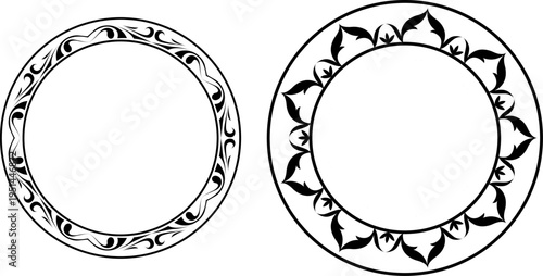 vector frames black on a white background