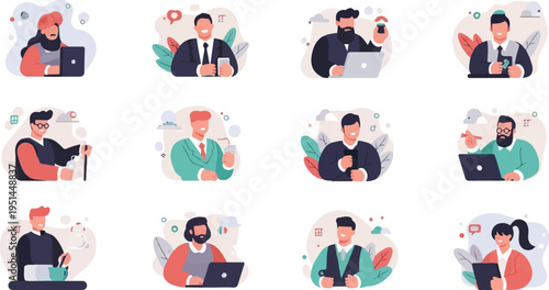 Digital professionals and creatives using technology and gadgets in diverse roles