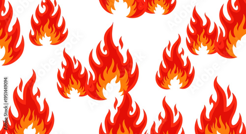 Fiery Flames Seamless Pattern