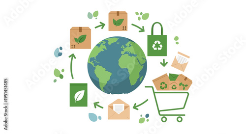 Global Sustainable E-commerce: Earth, Eco-Friendly Packaging & Recycling Loop