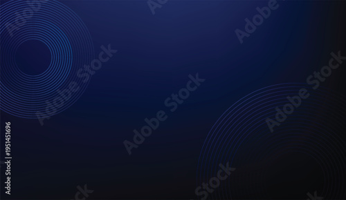 Abstract dark blue digital background with concentric circular patterns for technology presentations