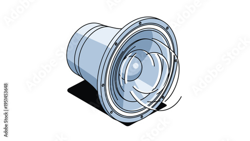 Large speaker emitting sound waves, representing audio technology, music, or sound production.