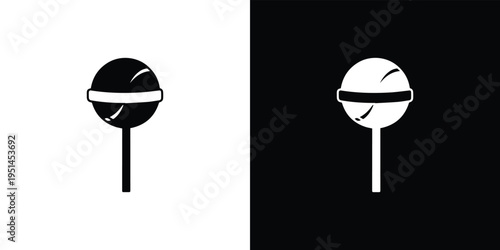 Black and white lollipop on contrasting backgrounds candy sweet 1 symbol