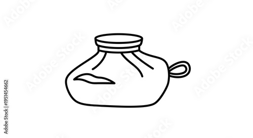 Hand-drawn illustration of a khinkali, a Georgian dumpling, isolated on white background