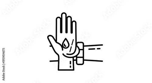 Hand with Blood Drop and Medical Bandage, Concept of Health, Injury, and Care