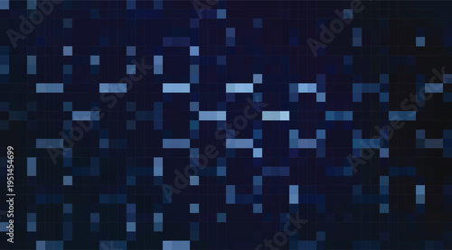 abstract digital pixel pattern in dark and light blue with geometric grid for technology background design