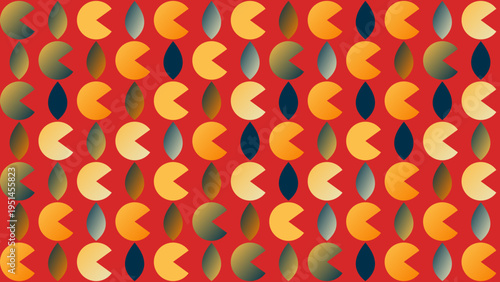Bild auf Leinwand Geometric Pattern with Retro Game Inspired Shapes