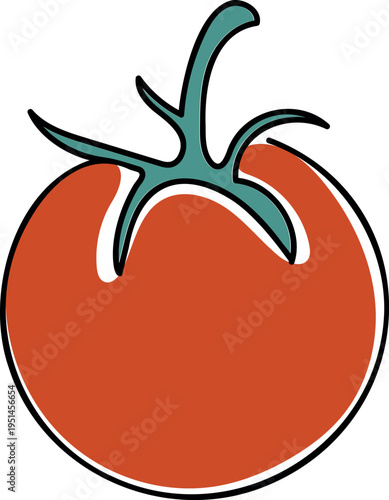 Stylized red tomato illustration, flat design vegetable icon