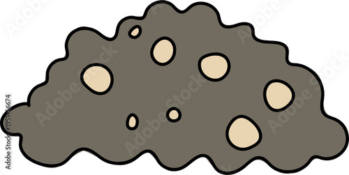 Pile of soil with stones vector illustration. Garden ground dirt icon