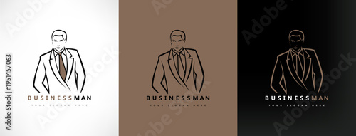 businessman in business suit logo vector	