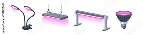 Modern purple LED light designs for various settings and applications