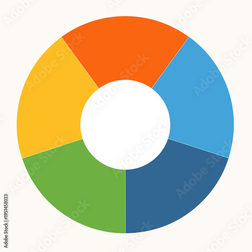 Colorful segmented circle chart icon representing data analysis business infographic design