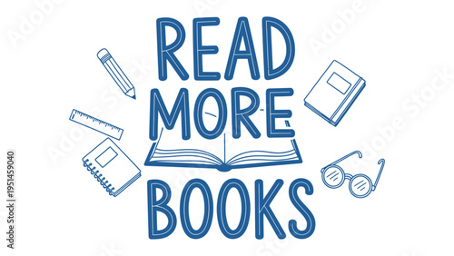 Inspiring Literary World: The image encapsulates the essence of reading and learning, with an open book as its centerpiece, surrounded by tools of knowledge such as pencils and glasses.