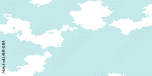 Photography A serene digital illustration featuring soft white clouds drifting across a pale