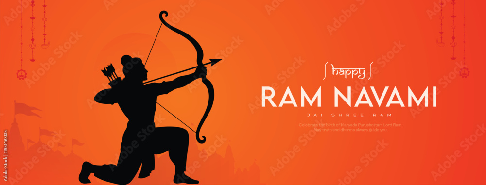 Fototapeta premium Shri Ram Navami Design 