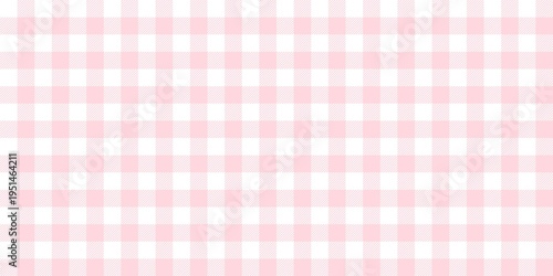 Light pink gingham pattern background. Seamless soft pastel checkered plaid texture for picnic blankets, tablecloths, baby shower decor, and spring fashion fabric design.