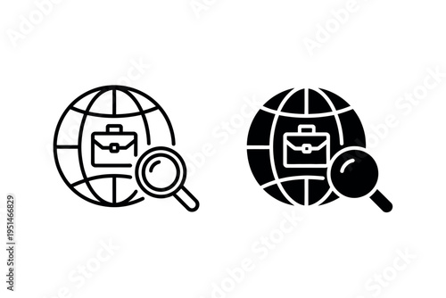 Job seeker symbol representing employment search recruitment hiring concept for branding print and digital media design