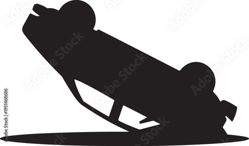 Black silhouette of a rocking chair furniture