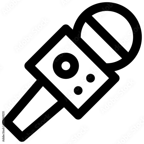 Microphone. Editable stroke vector icon.