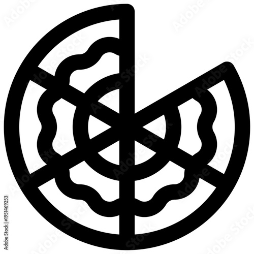 Pizza. Editable stroke vector icon.