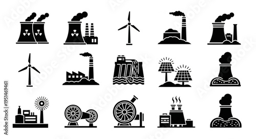 Diverse Energy Sources - Nuclear, Wind, Hydro, Solar, and Industrial Power.