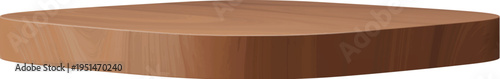 Realistic 3d isolated wooden podium stage plate for cosmetic product presentation. Vector studio interior stage or stand for eco rustic goods showcase. Natural display, wood platform for exhibition
