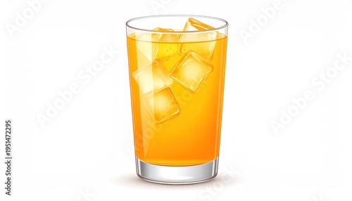 Glass of Iced Orange Juice Drink.