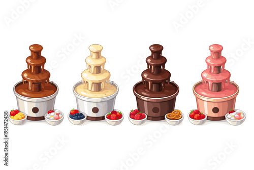 Delicious chocolate fountains for dessert parties and celebrations