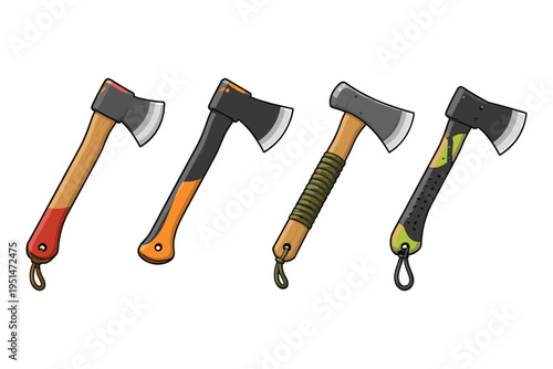 Different types of axes displayed in a colorful and engaging design