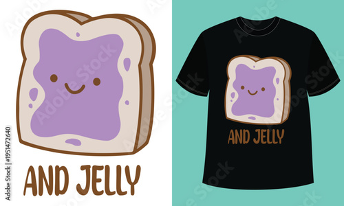 Peanut Butter Jelly T Shirt Design Cute Food