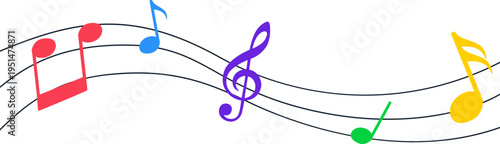 Colorful Musical Notes Vector Illustration
