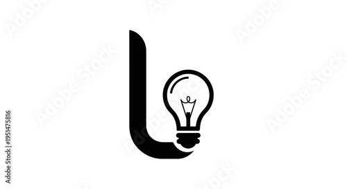 Abstract lightbulb logo design idea illustrating innovation and creativity