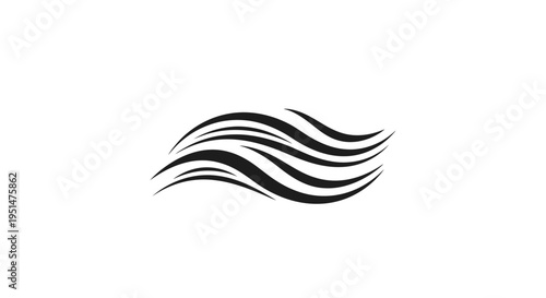 Wallpaper Mural Abstract swirl design in black on white background minimalist vector Torontodigital.ca