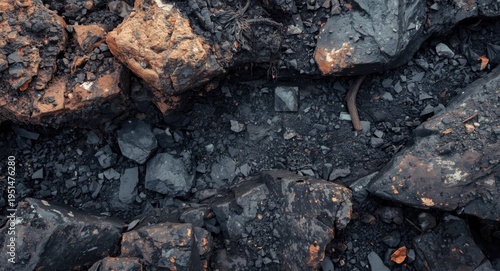 Wallpaper Mural Mineral rich iron ore and copper rock surface exposed in mining chasm Torontodigital.ca