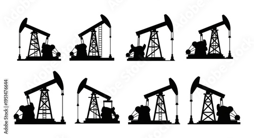 Silhouette of Oil Pumps - A Symbol of Energy Production.