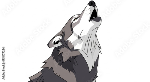 Wolf howling at the moon loudly.