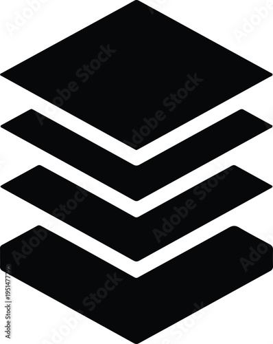 Silhouette multiple stacked sheets paper data files document icon graphic vector design