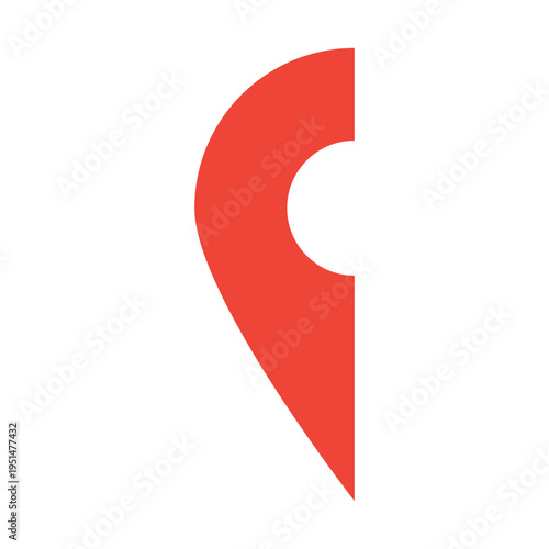 Minimalist Red Map Marker Icon Flat Design for Navigation Geolocation and Web Interface