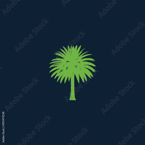 alm tree silhouette on dark background