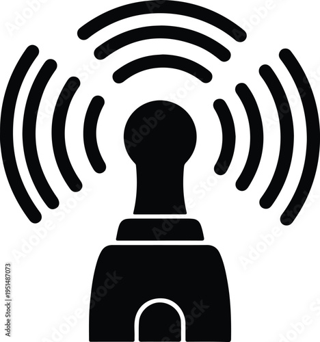 Silhouette Wireless Signal Icon Simple Digital Communication Black vector design