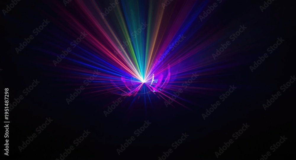 Fototapeta premium radiant colorful beams forming abstract light art