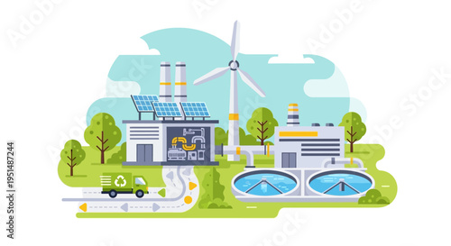 Green Industry Ecosystem: Sustainable Manufacturing, Renewable Energy, Water Treatment, and Recycling Logistics
