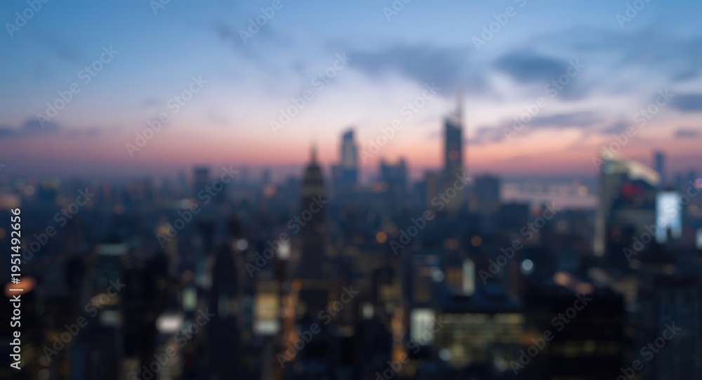 Fototapeta premium out of focus city skyline backdrop showing blurred skyscrapers